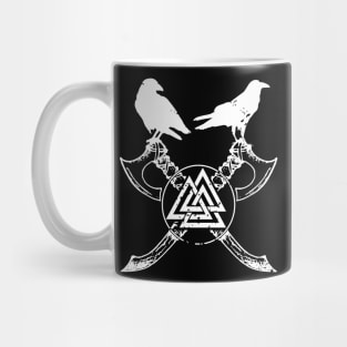 Huginn and Muninn, Odins Raven and Valknut Mug